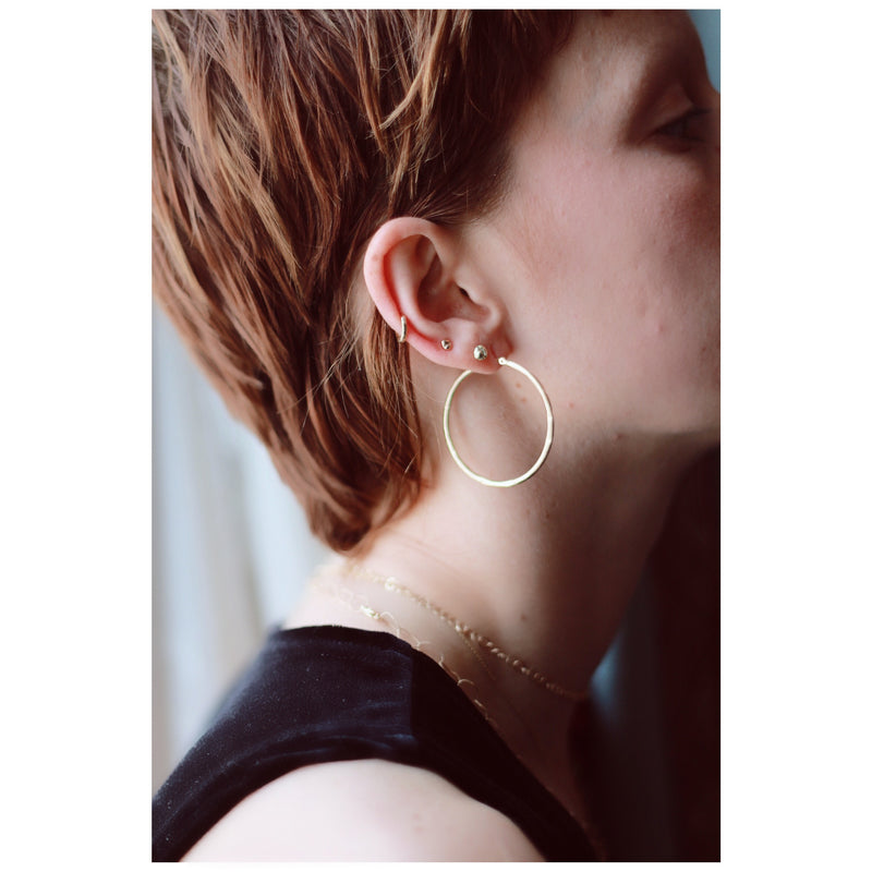 LI Gold Nugget Stud Single Earrings - All Sizes