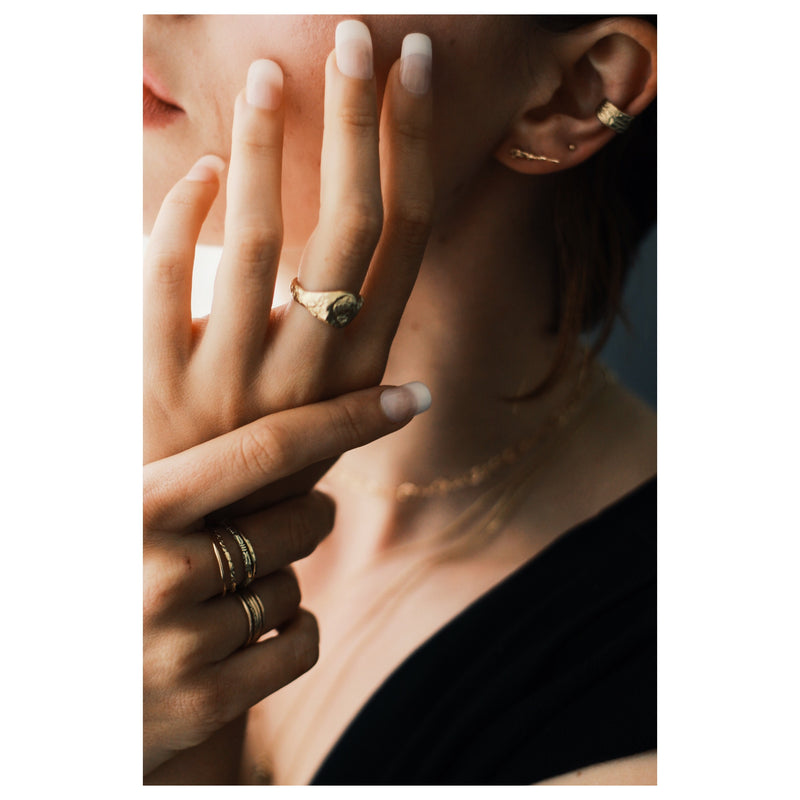 LI Gold Crush Stud Earrings - All Sizes