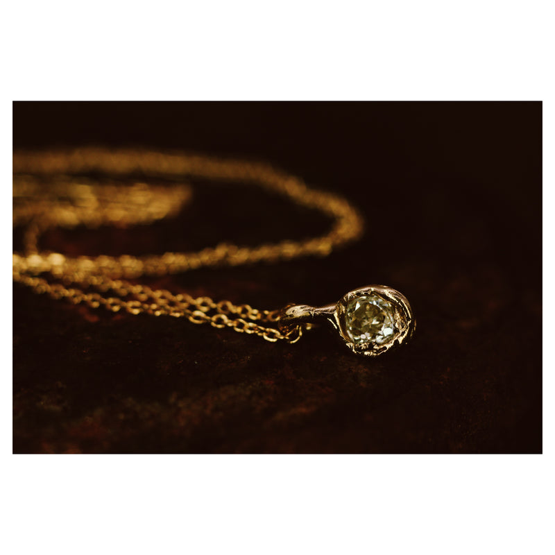 III Old Cut Diamond Nugget Pendant Necklace