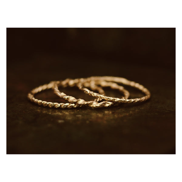 XVII 1mm Textured Gold Wedding Band