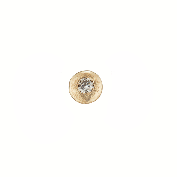 LI Gold & White Diamond Single Mini Stud Earring