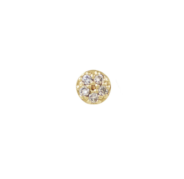 LII Gold & White Diamond Mini Scatter Cluster Single Earring