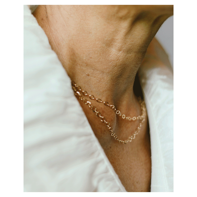 LI Small Forged Gold Link Chain Necklace