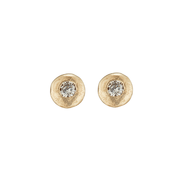 LII Gold & White Diamond Mini Stud Earrings