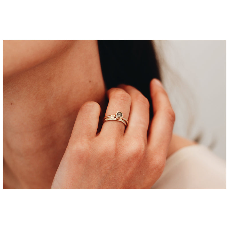 XIX 2mm Gold Reticulated Flat Wedding Band